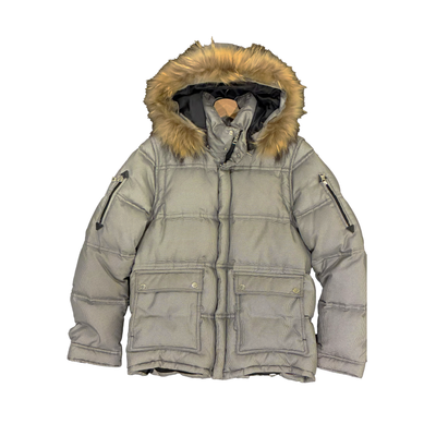 BURBERRY NOVACHECK FUR PUFFER