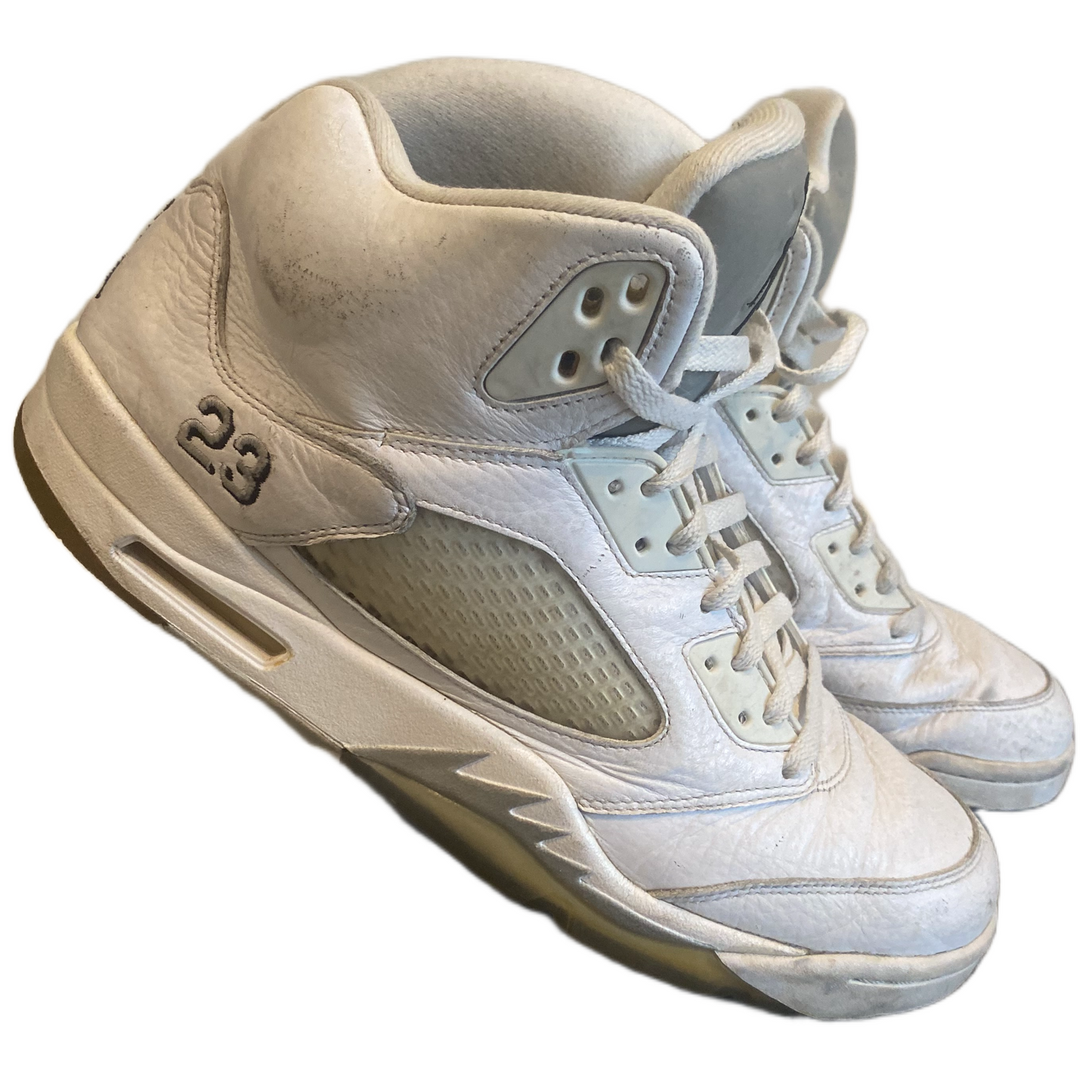 JORDAN 5 'WHITE METALLICS" (12)