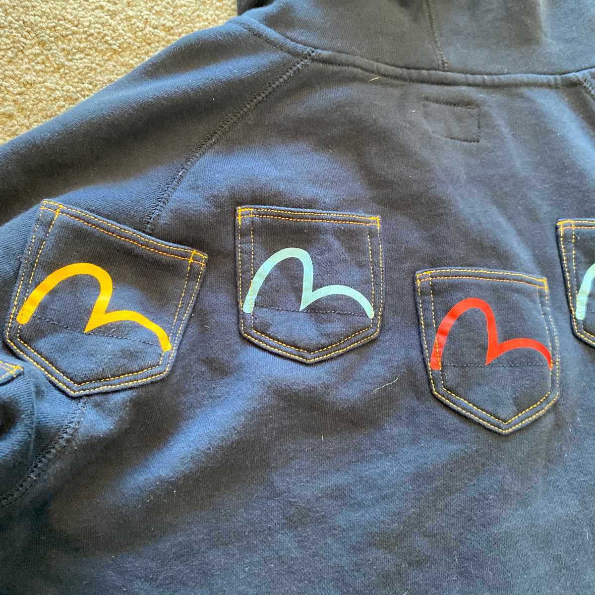 EVISU MULTIPOCKET HOODIE (M)